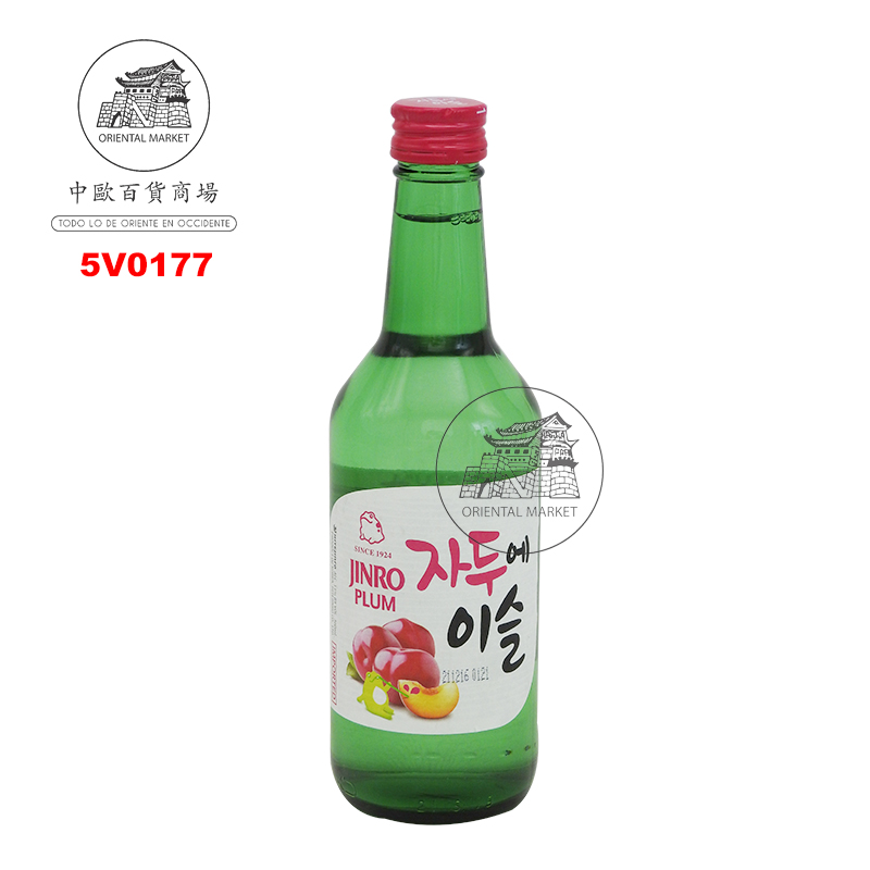VINO DE ARROZ SOJU CIRUELA (13%) *JINRO* 韩国烧酒梅子味 350ml/20