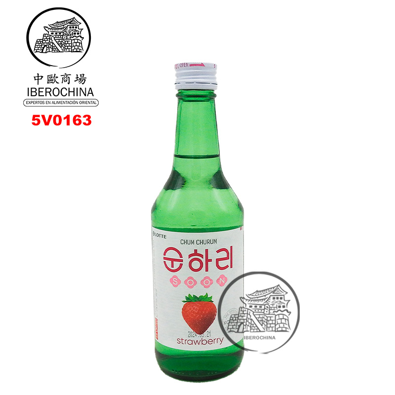 VINO DE ARROZ SOJU FRESA(12%) *LOTTE* 韩国烧酒草莓味 350ml/20