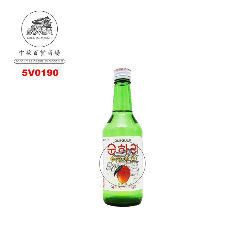 VINO DE ARROZ SOJU MANGO MANZANA (12%) *LOTTE* 韩国烧酒苹果芒果味 350ml/20