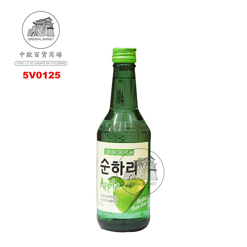 VINO DE ARROZ SOJU MANZANA (12%) *LOTTE* 韩国烧酒苹果味 350ml/20