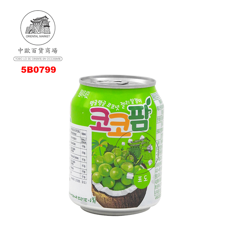 BEBIDA DE COCO Y UVA  椰子葡萄气泡水 238ml/24