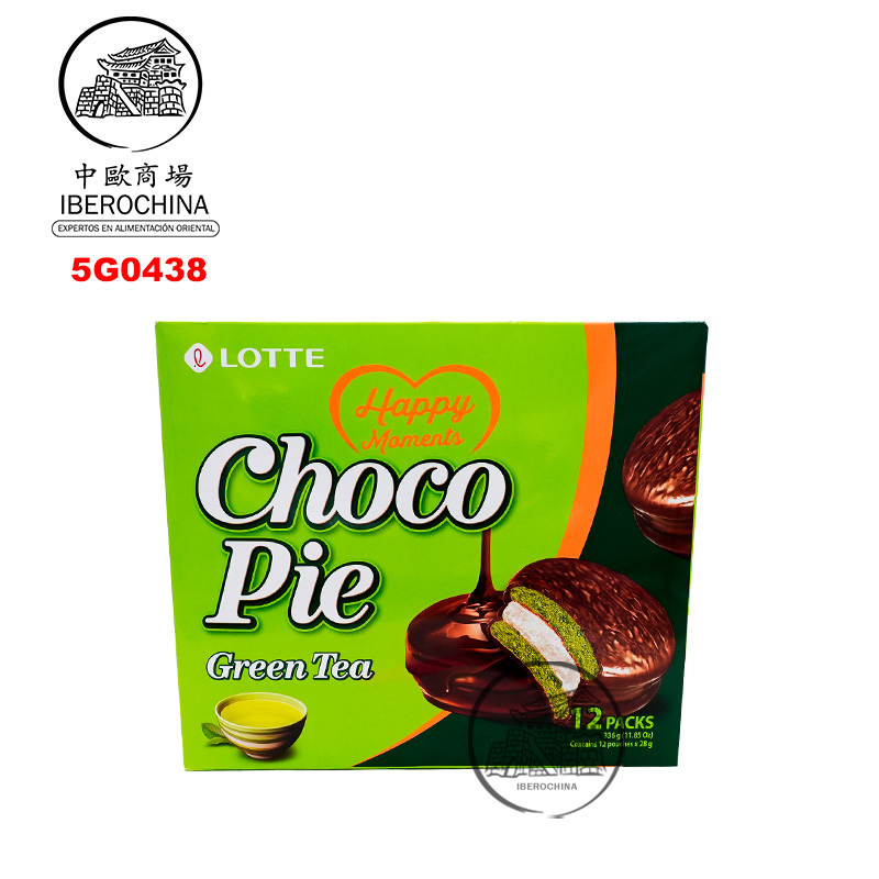 CHOCO PIE TE VERDE *LOTTE* 乐天绿茶巧克力派 336g/12u/8