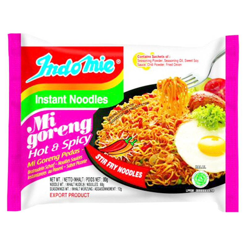 [502031/5T0428] FIDEO INSTANTANEO MI GORENG PEDAS PICANTE *INDOMIE* 辣味酱拌营多面 80g/40