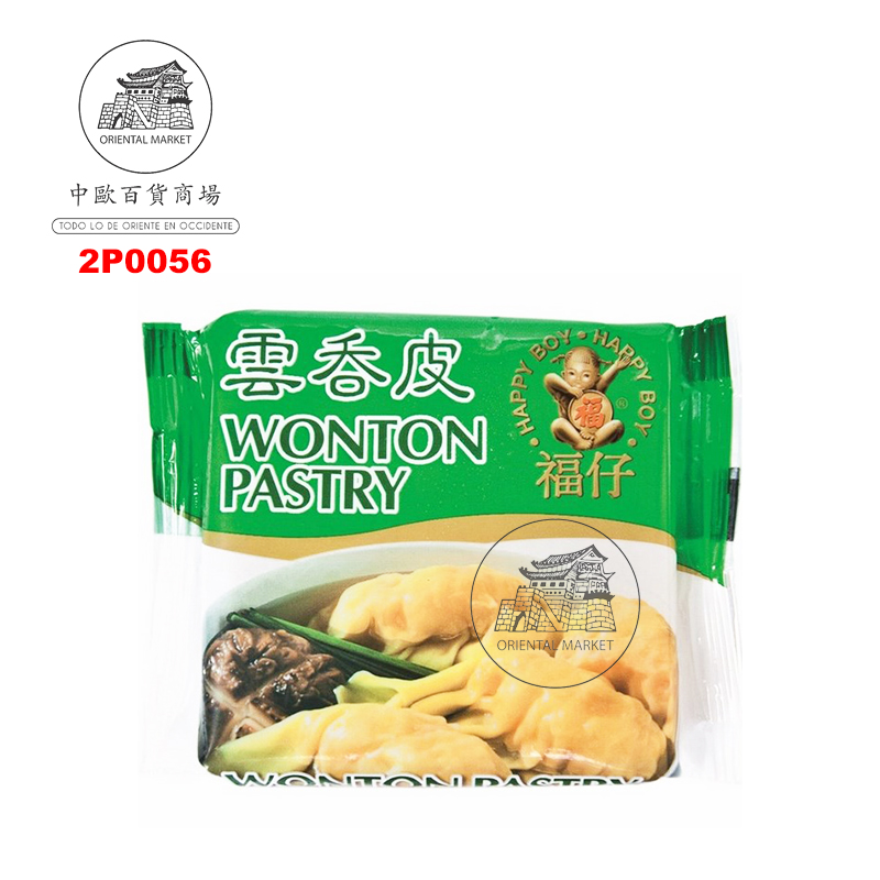 [200400/2P0056] PASTA WANTUN *HAPPY BOY* 福仔绿包云吞皮 200g/60