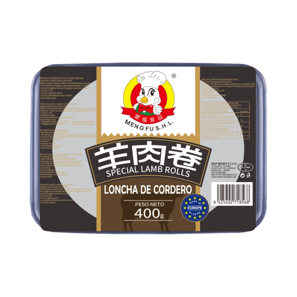 [200579/2L0049] LONCHA CORDERO CONGELADA *MENGFU* 蒙福冻羊肉卷片 400g/15