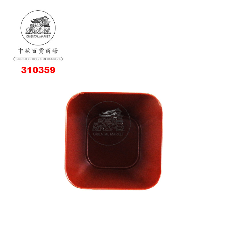 CUENCO CUADRADO *SQ603* 塑紅黑方碗  3.5cm/144