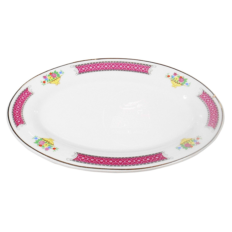 [900721/409093] PLATO OVAL *9* 瓷金红花长盘 23cm/48