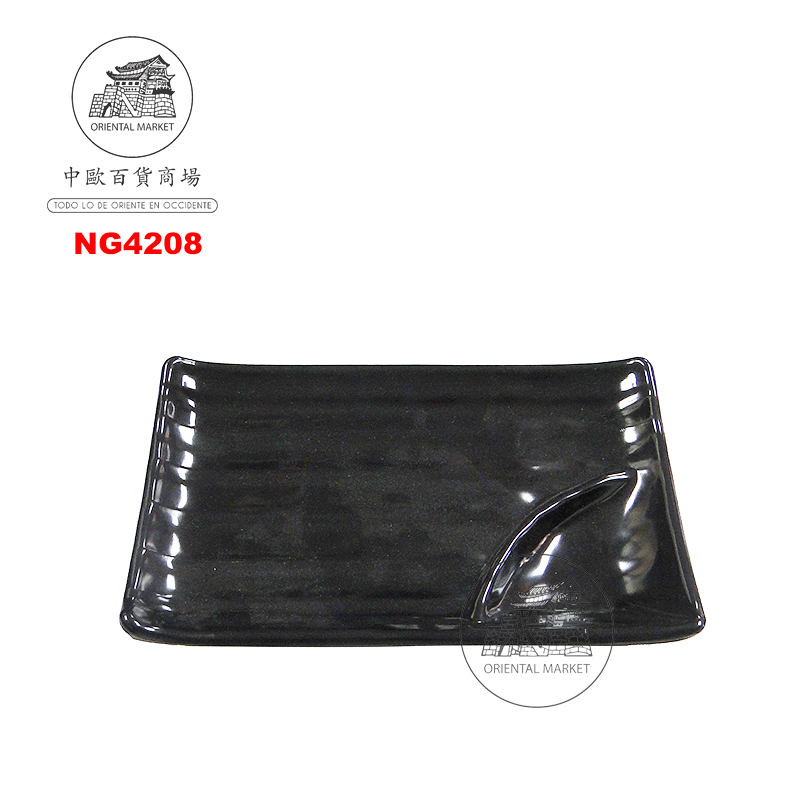 PLATO RECTA *4208* 塑黑色烧肉皿 20x13/96