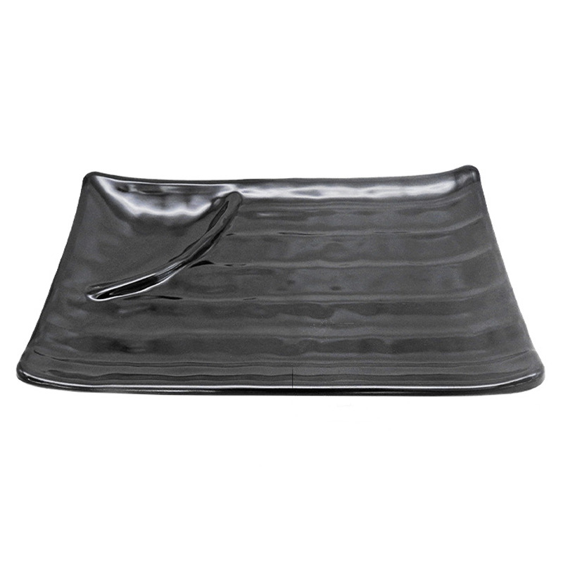 [900883/NG4210] PLATO RECTA *4210* 塑黑色大烧肉皿 25X16cm/48