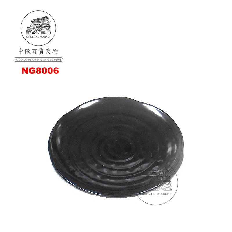 PLATO REDONDO *8006* 塑黑色蟠桃皿 15cm/144