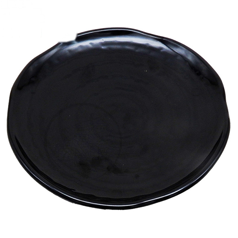 [900890/NG8008] PLATO REDONDO  *8008* 塑黑色蟠桃皿 21.5cm/48