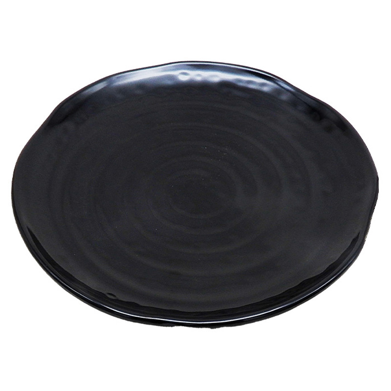 [900891/NG8009] PLATO REDONDO *8009* 塑黑色蟠桃皿 24cm/48