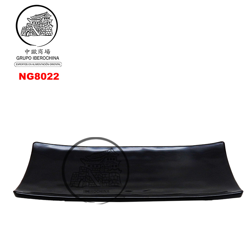PLATO RECTA *8022* 塑黑色四角烧物皿 21cm x 8cm/96