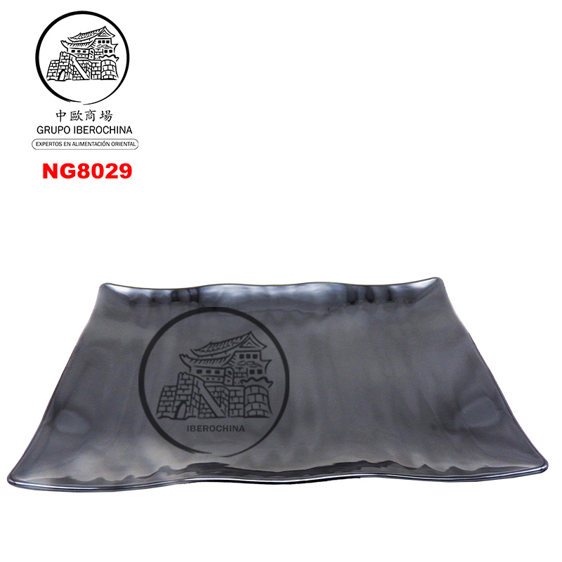 PLATO RECTA *8029* 塑黑色特大四角长方波皿 42X3/24