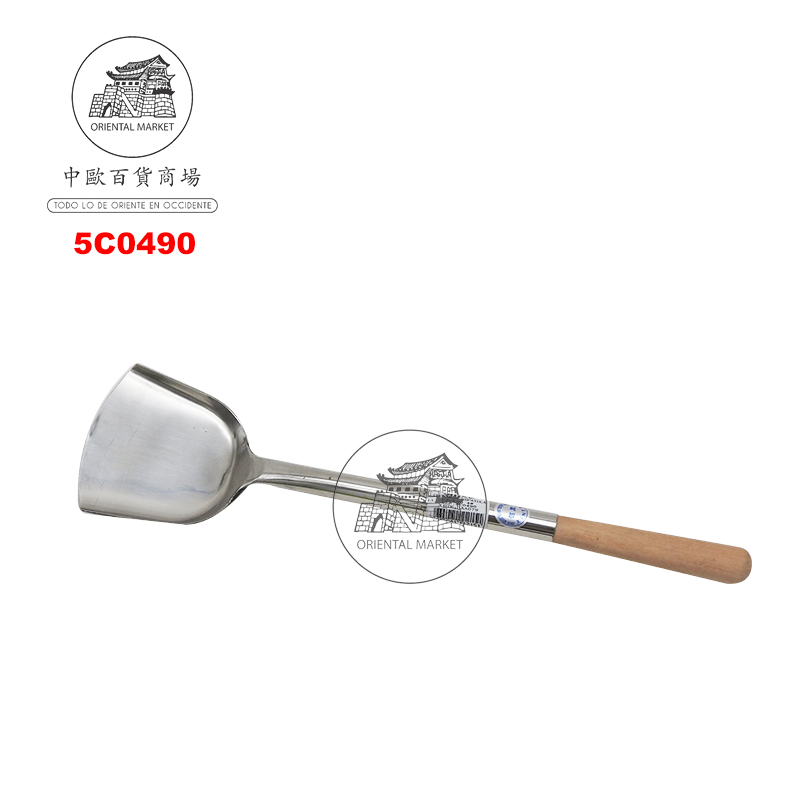 CUCHARON ESPATULA GRUESO (4#) 鹰牌木柄(长)加厚铲