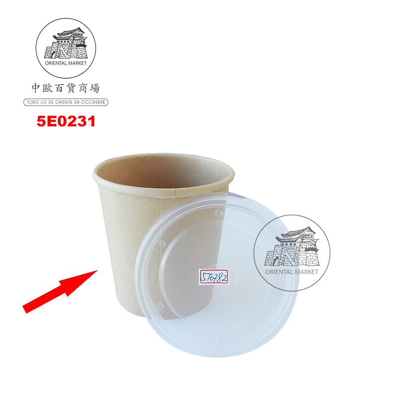 ENVASE PAPEL BOWL 牛皮纸(圆)汤桶 (116x93x110mm)/780ml/500u/1