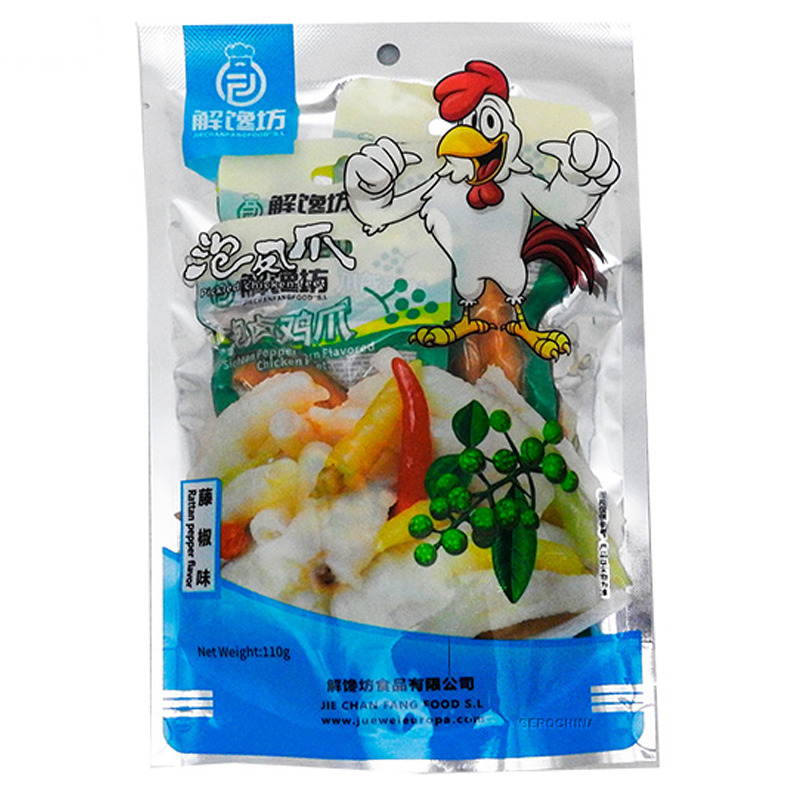 [502379/5P0838] PATAS DE POLLO SABOR PIMIENTA *JIECHANFANG* 藤椒味鸡爪 110g/24