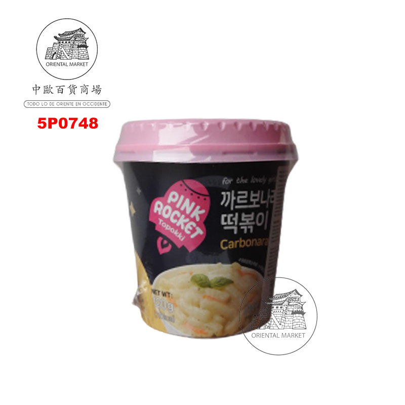 [502312/5P0748] PASTA ARROZ TOPPOKI CARBONARA *PINK ROCKET* 韩式奶油炒年糕120g/30