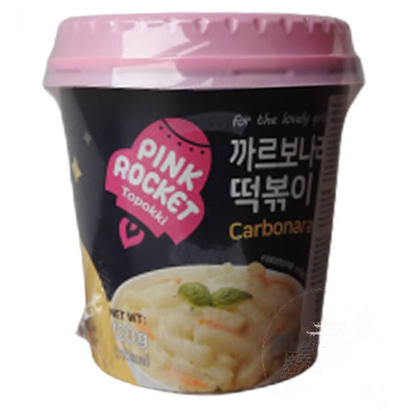 [502312/5P0748] PASTA ARROZ TOPPOKI CARBONARA *PINK ROCKET* 韩式奶油炒年糕120g/30