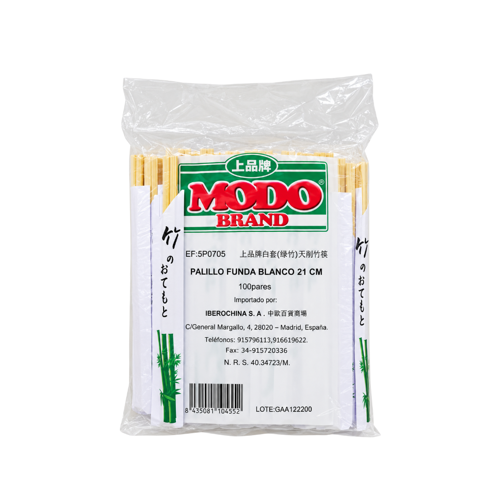 PALILLO FUNDADA BAMBU *MODO* 绿竹天削竹筷 21cm/100u/30