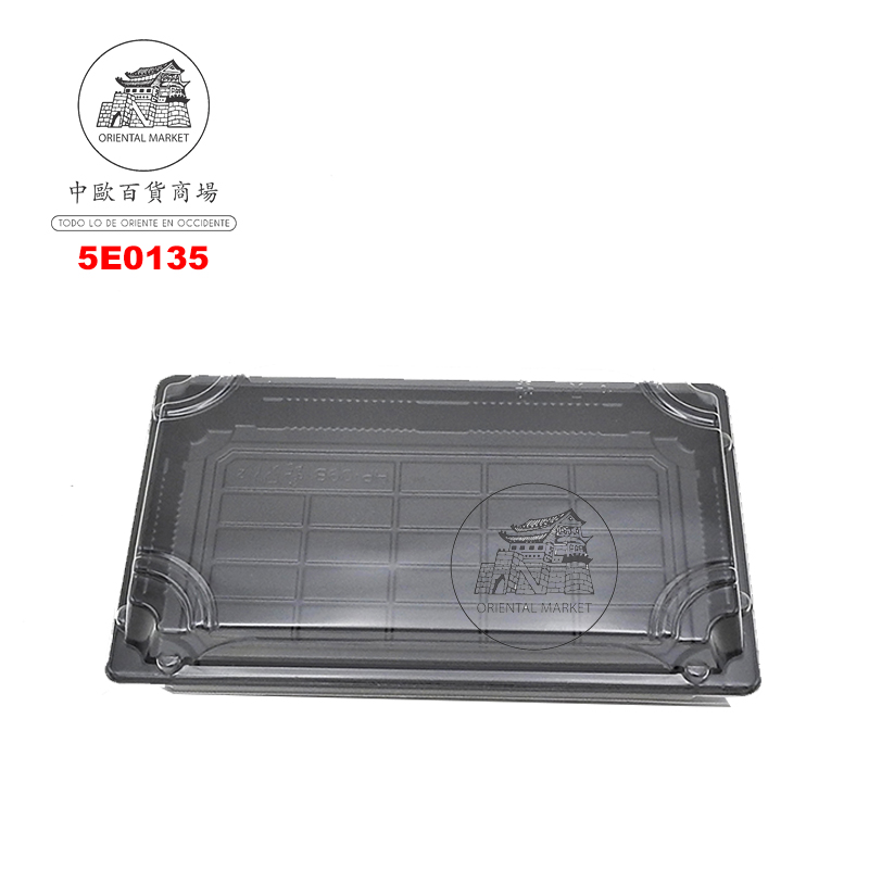 ENVASE SUSHI NEGRO (SZ-0.8) 家乐福黑色(带盖)寿司盒 (165X114mm)/500u/1