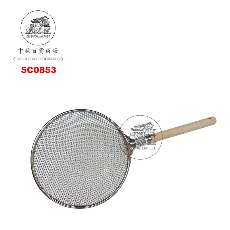 COLADOR ACERO INOX (27cm) 圆木柄油格(粗钢) /50