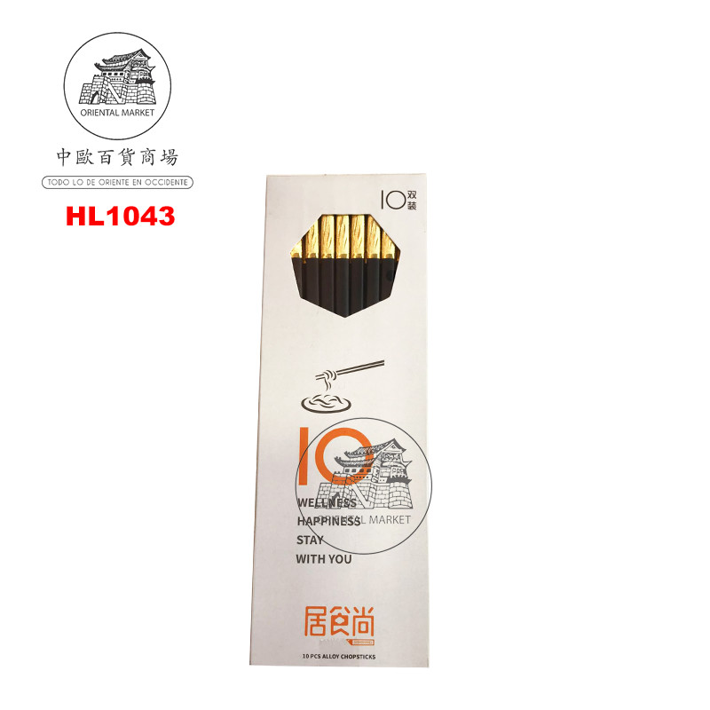 PALILLOS JAPONESES 金三叶合金筷 27.3cm/10u/100