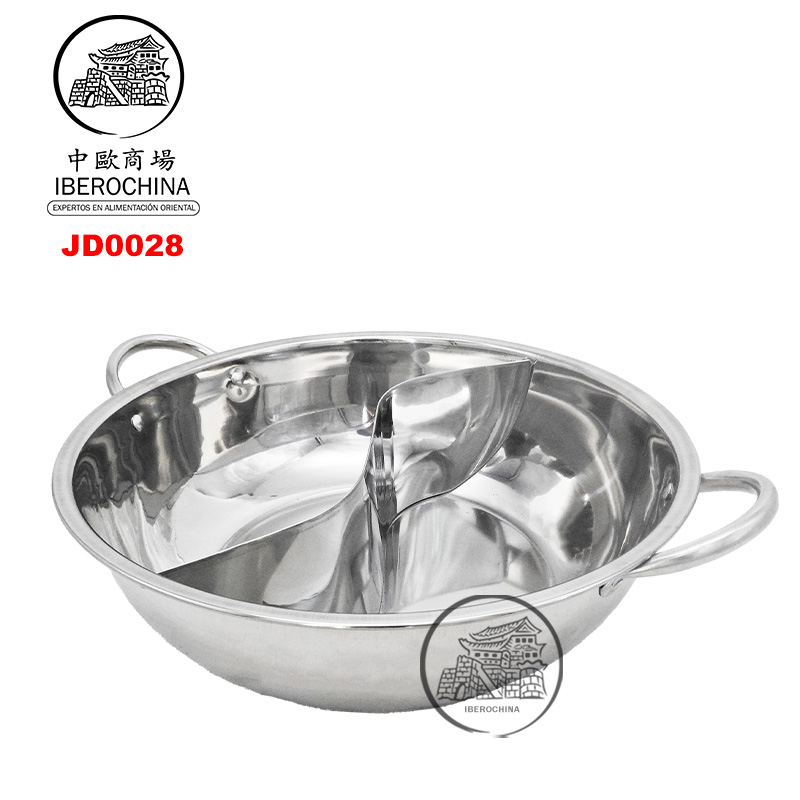 OLLA FONDUE DOBLE DIVIDIDA ACERO INOXIDABLE 鸳鸯锅 (30cm)