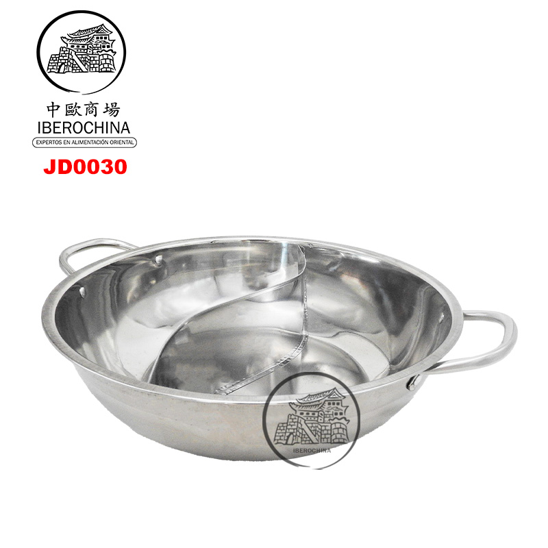 OLLA FONDUE DOBLE DIVIDIDA ACERO INOXIDABLE 鸳鸯锅 (34cm)