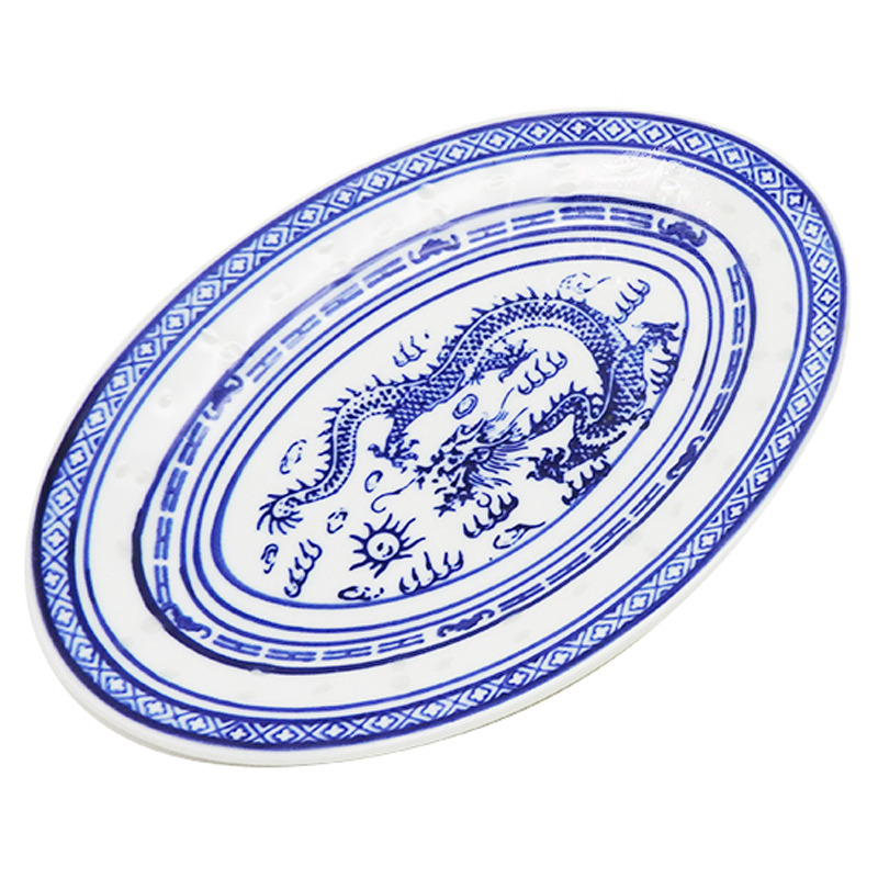 [900859/MTD093] PLATO OVAL. PORCELANA 青龙米通长盘 /72 (9x23cm)
