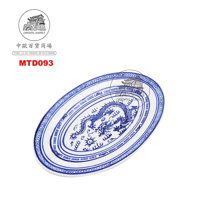 PLATO OVAL. PORCELANA 青龙米通长盘 /72 (9x23cm)