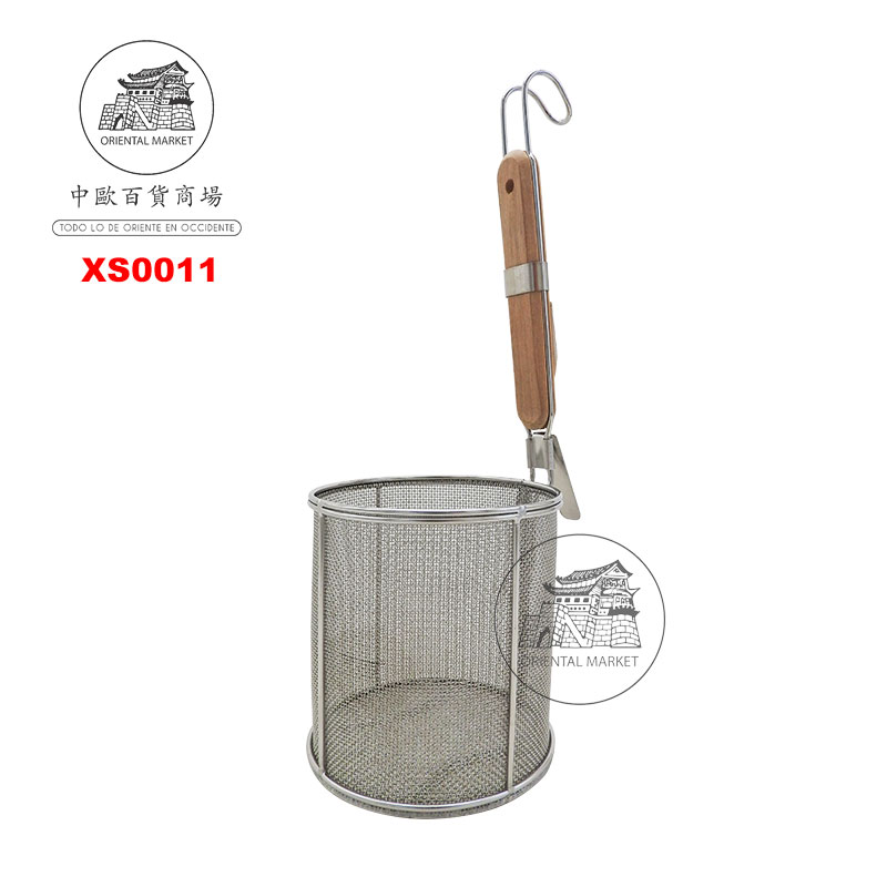 CESTILLO CON MANGO MANDERA 木柄捞面网厘 (12cm)