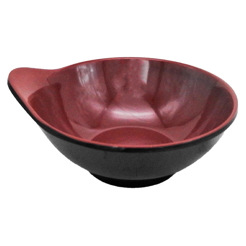 [900715/310509] CUENCO CON ASA NEGRO ROJO 塑红黑单耳碗 /24