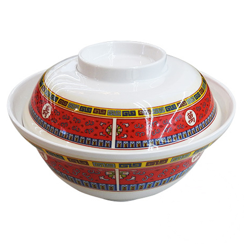 [900658/886039] CUENCO CON TAPA PLASTASTICA 红万寿盖饭塑料碗 15cm/108