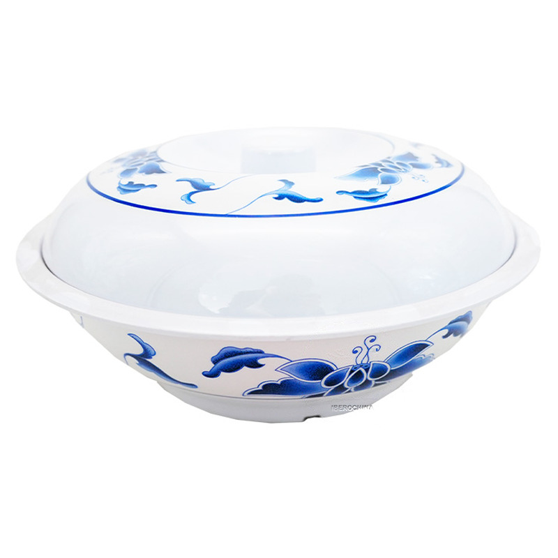 [900675/887013] SOPERA PLASTICO 塑蓝荷彩花带盖汤锅 25cm/24
