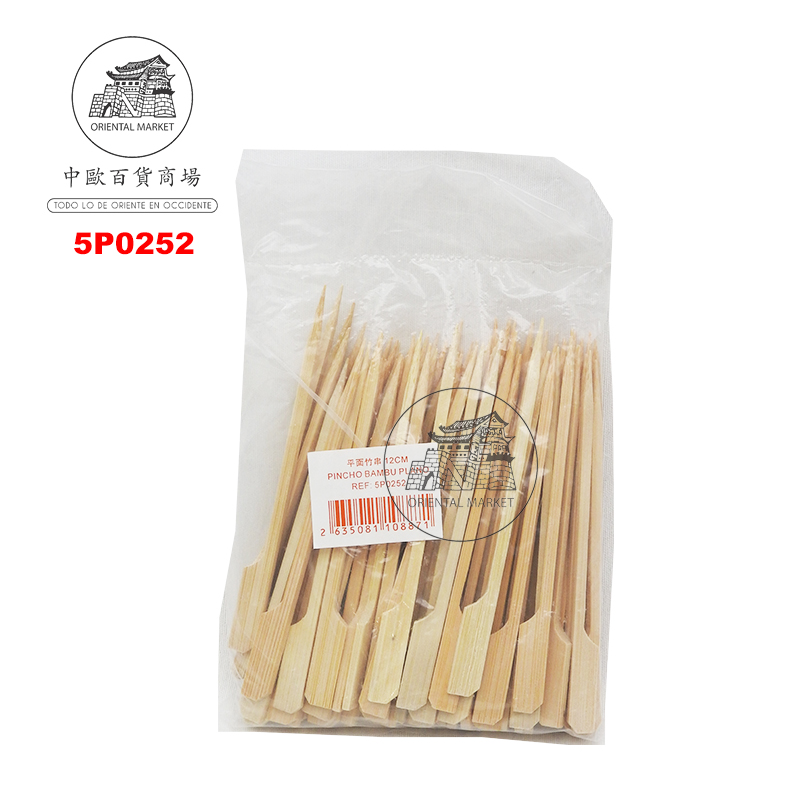 PINCHO BAMBU PLANO 平面竹串 12cm/100u/100