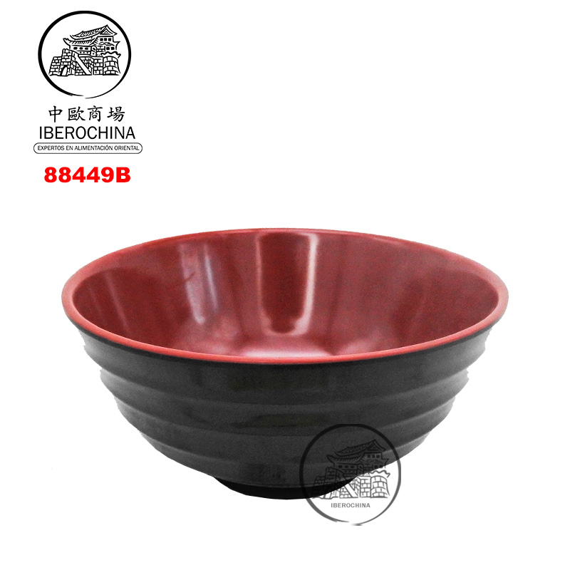 CUENCO PLASTICO 塑红黑纹边汤碗 /96