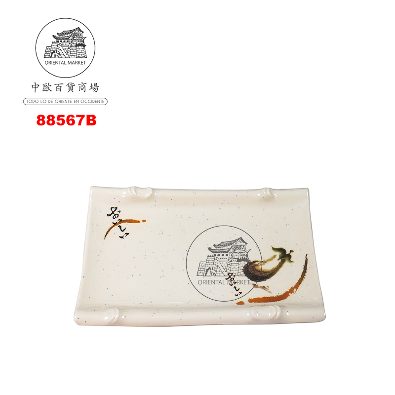 PLATO RECTANGULO SUSHI PLASTICO 塑喔伊细寿司方盘 21cm/72