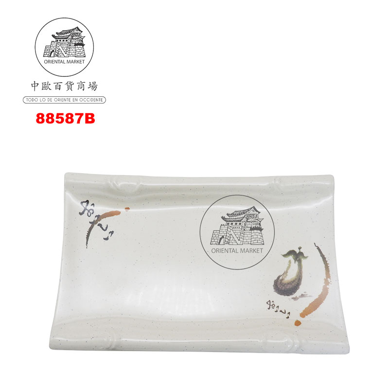 PLATO RECTANGULO SUSHI PLASTICO 塑喔伊细寿司方盘 31cm/72