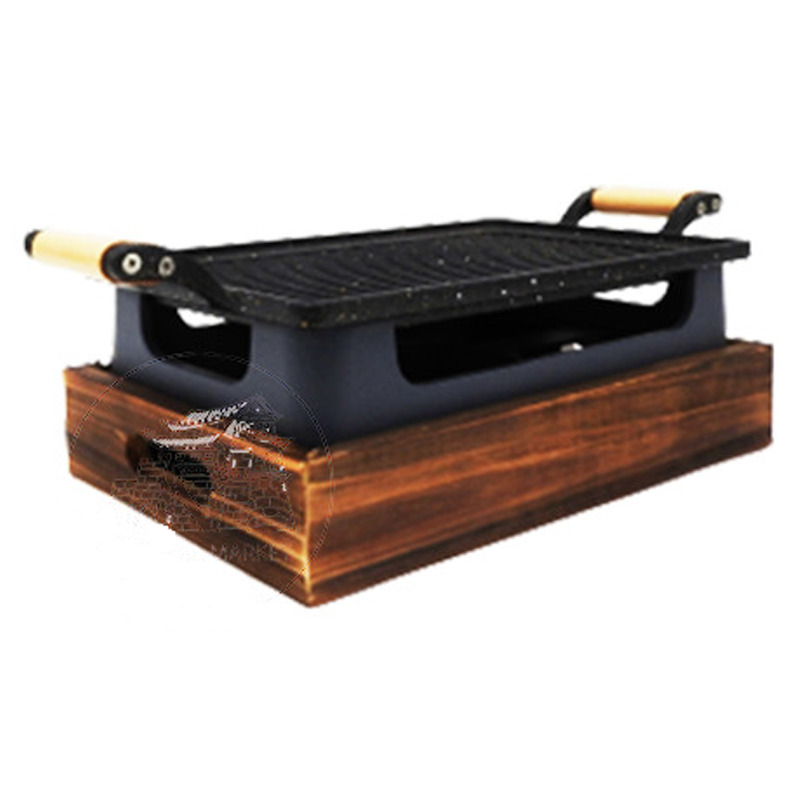 [900748/CT0003] PLANCHA PIEDRA RECTÁNGULO 大号木柄长方韩式烤炉 (G)