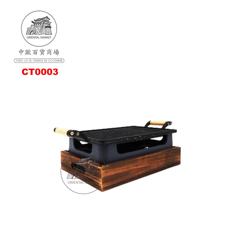 PLANCHA PIEDRA RECTÁNGULO 大号木柄长方韩式烤炉 (G)