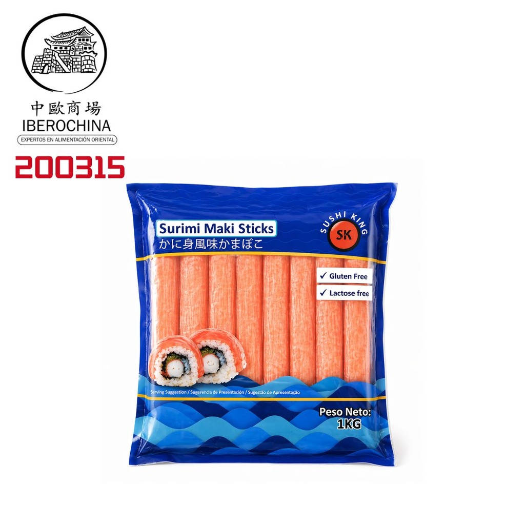 PALITO MAR CONGELADO *SUSHI KING* 寿司王冻蟹肉条 18cm/1kg/10