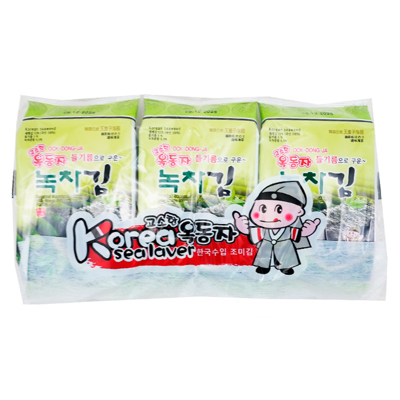 [501503/5A0531] SNACK ALGA TE VERDE *OCK-DONG-JA* 玉童子绿茶味海苔 4g/3u/24
