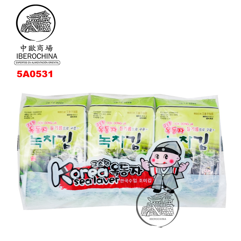 ALGA SNACK SABOR TE VERDE *OCK-DONG-JA* 韩国绿茶味海苔 4g/3u/24