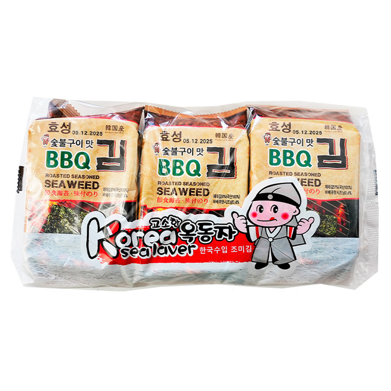 [501506/5A0534] SNACK ALGA BBQ *OCK-DONG-JA* 玉童子烧烤味海苔 4,5g/3u/24