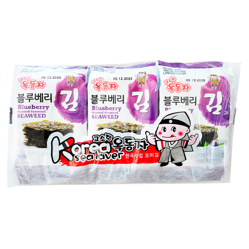 [501507/5A0535] SNACK ALGA ARANDANO *OCK-DONG-JA* 玉童子蓝莓味海苔 4g/3u/24