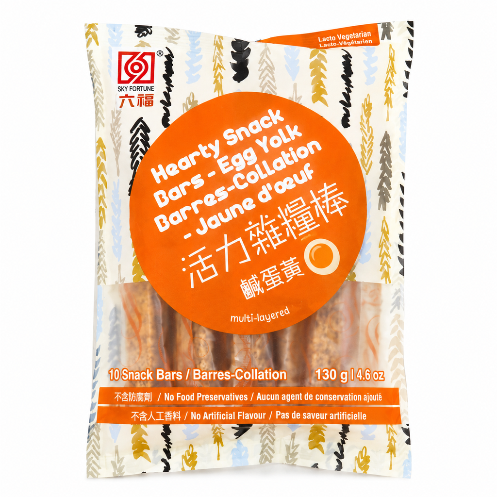 [501665/5B0806] BARRA CEREALES HUEVO *SIX FORTUNE* 六福活力鹹蛋黃雜糧棒 130g/12
