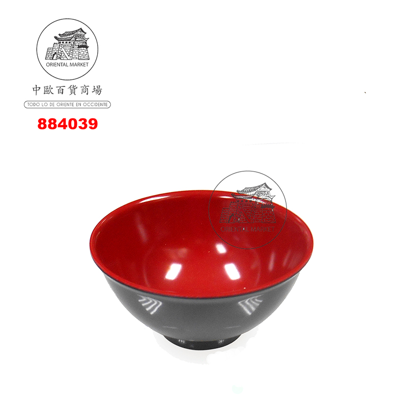 CUENCO PLASTICO *7103* 塑紅黑湯碗 /240