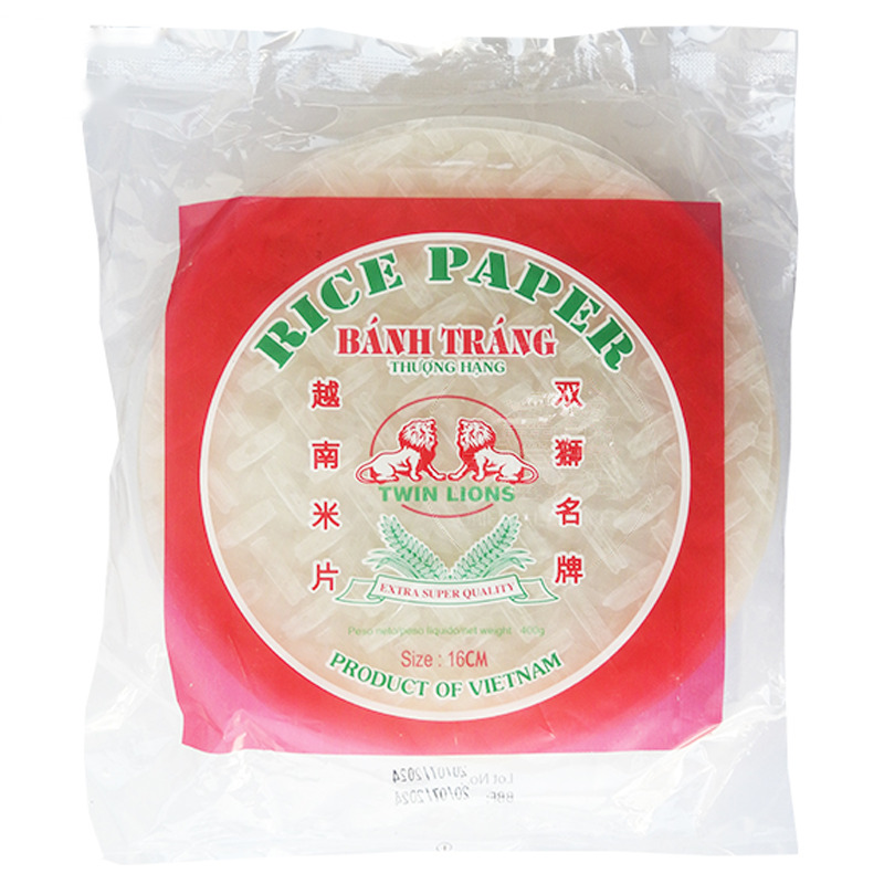 [502305/5P0014] PAPEL ARROZ REDONDO 70H (16cm) *TWIN LION* 双狮圆米片 400g/40