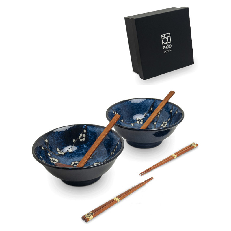 [90039/6050851] RAMEN BOWL SET 宝蓝拉面碗6件套 碗筷勺 /6